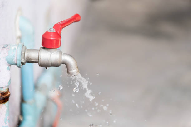 istock Closeup Tap with dripping water-drop. Saving water. 844106020