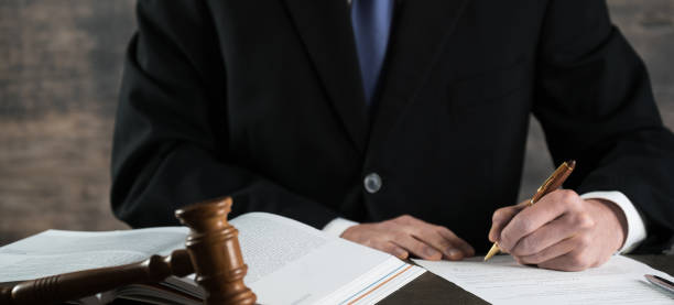 Male lawyer in the office. Justice and Law concept. stock photo