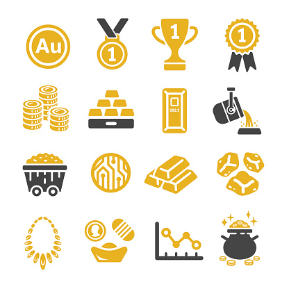 gold iconset,vector illustration