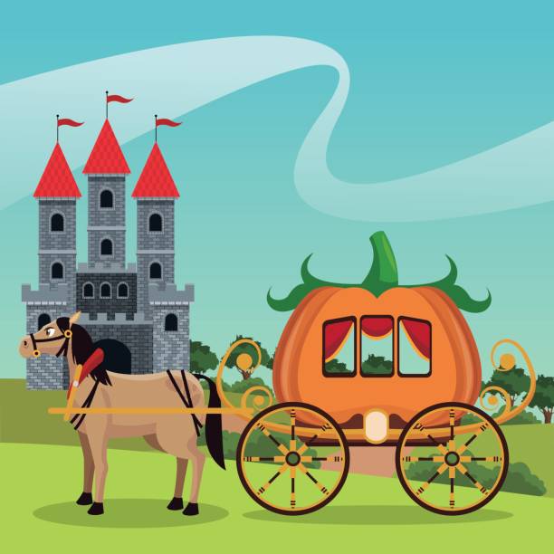 istock castle with pumpkin carriage horse landscape 844117492