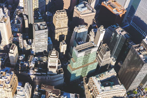 Aerial view of lower Manhattan NYC