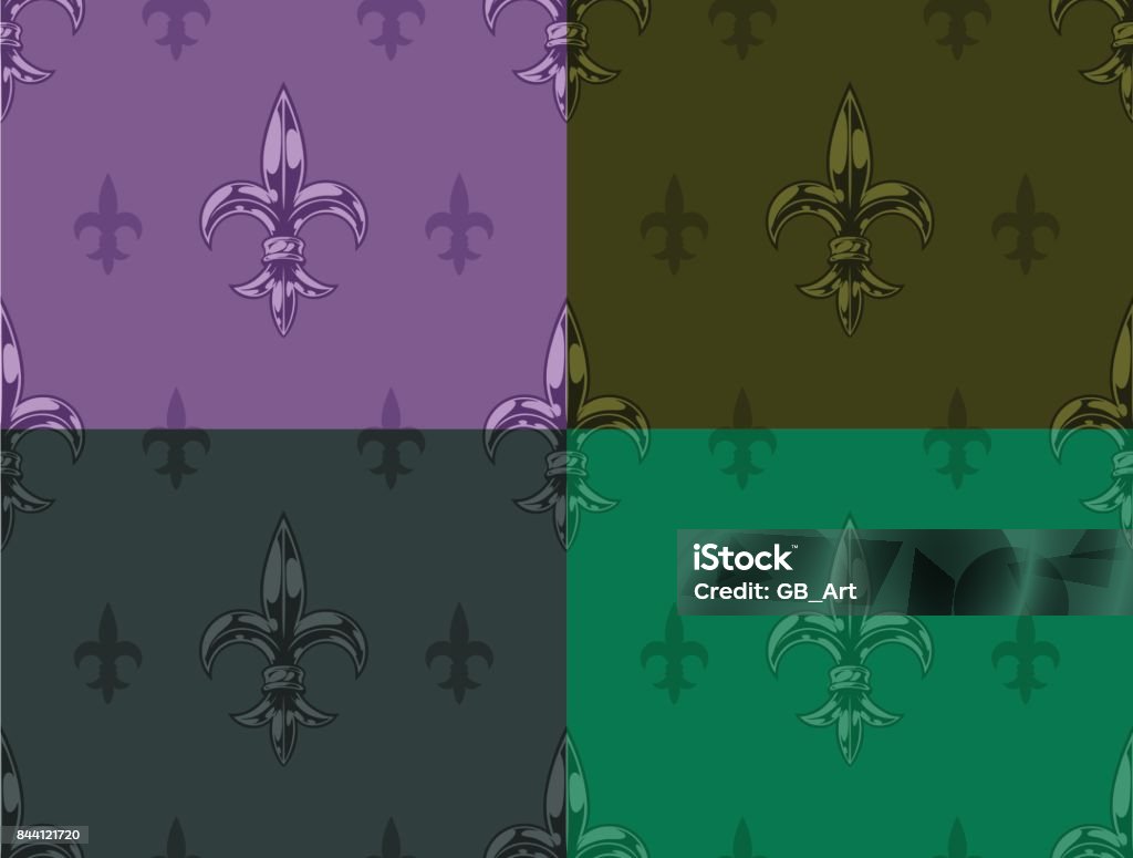 Color Pattern Royal Royal Lily Graphic Seamless Color Pattern Set Stock Illustration ...