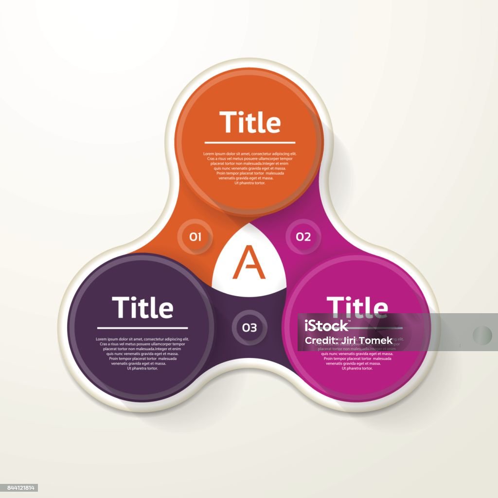 Vektor-Kreis-Infografik. Vorlage für Diagramm, Grafik, Präsentation und Grafik. Business-Konzept mit drei Optionen, Teile, Schritte oder Verfahren. Zusammenfassung Hintergrund. - Lizenzfrei Dreieck Vektorgrafik