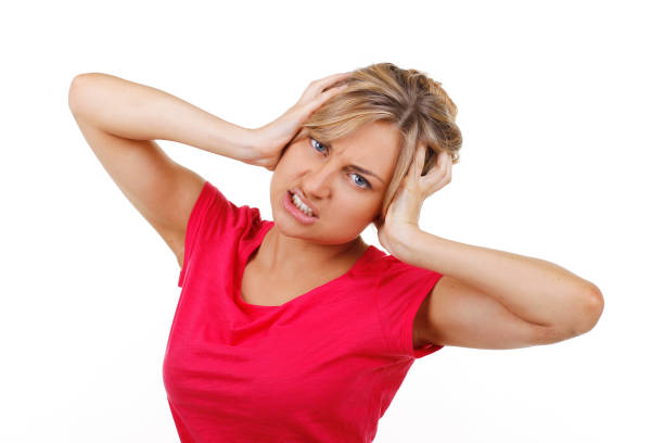 istock Woman closes her ears with her hands 844125048