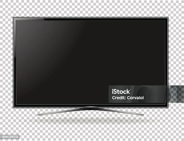 Tv Screen Flat Lcd Led Vector Illustration Stock Illustration - Download Image Now - Television Set, Computer Monitor, Flat Screen