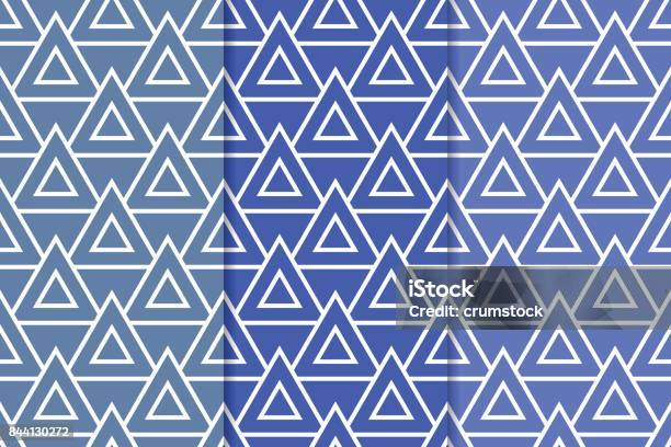 Gitenge Patterns Blue Geometric Set Of Blue Seamless Patterns For Design Stock Illustration ...