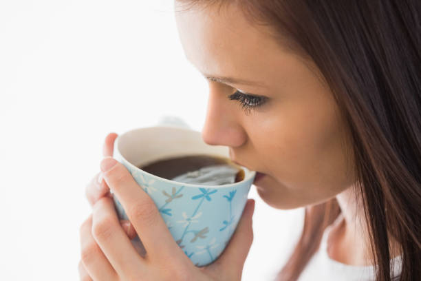 istock Calm girl drinking a cup of coffee 844136112