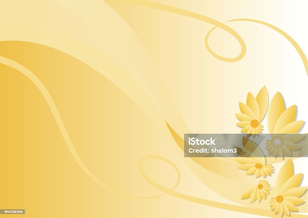 Spring Yellow Block Abstract Yellow Abstract Spring Background With Fantasy Flowers Flyer Poster ...