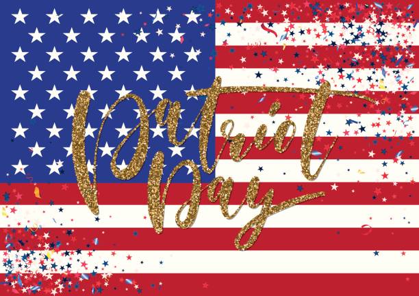 istock Abstract background with flying red blue silver stars confetti on usa flag background. 844140756