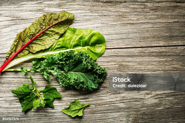 Vegetable Leaves Of Salad Stock Photo - Download Image Now - Kale, Lettuce, Spinach