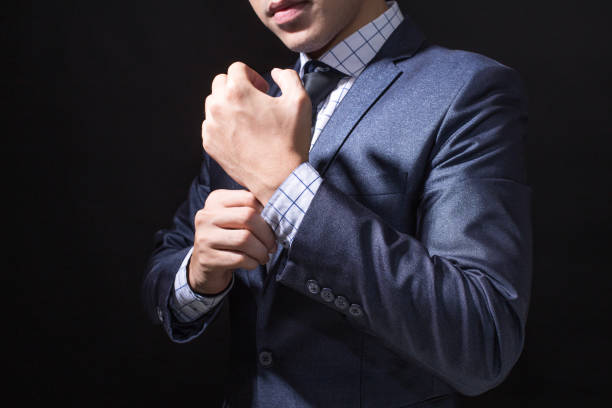 istock Businessman with Suit Isolated on black background. 844153818
