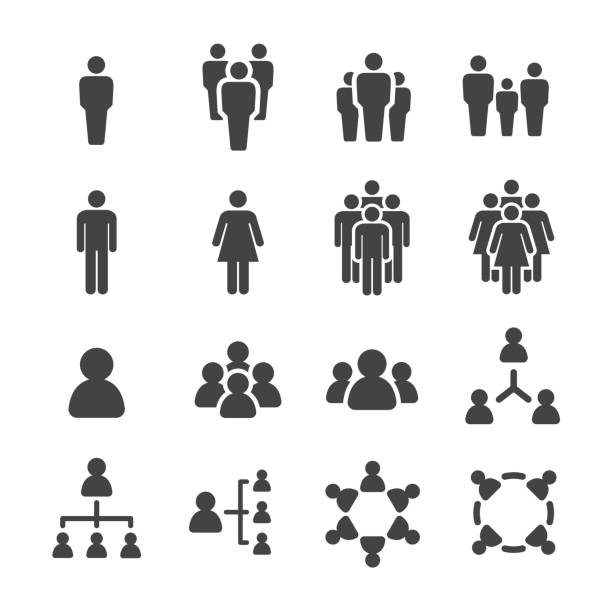 ikona osób - symbol ilustracje stock illustrations