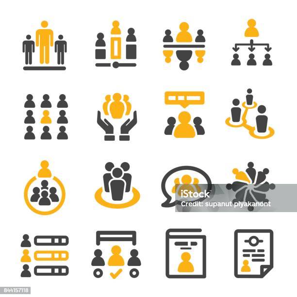 People Management Icon Stock Illustration - Download Image Now - Icon Symbol, Leadership, Human Resources