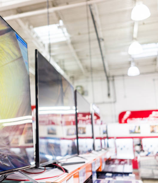 istock Row of television displays in store 844164334