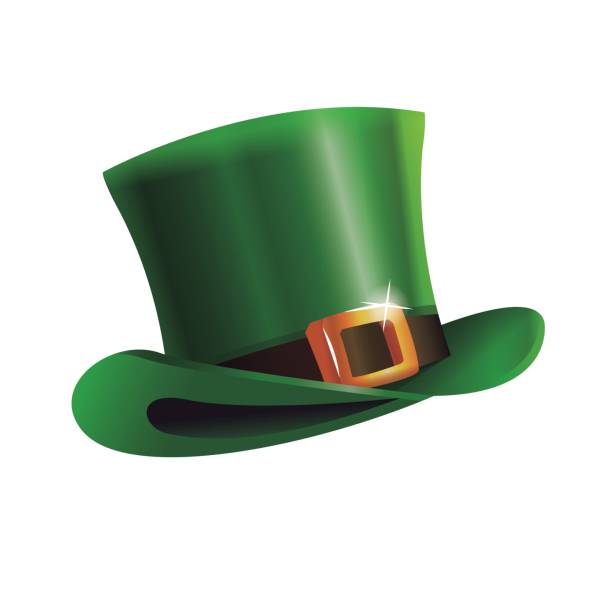 illustrations, cliparts, dessins animés et icônes de st vert icône de chapeau de jour patrick - chapeau