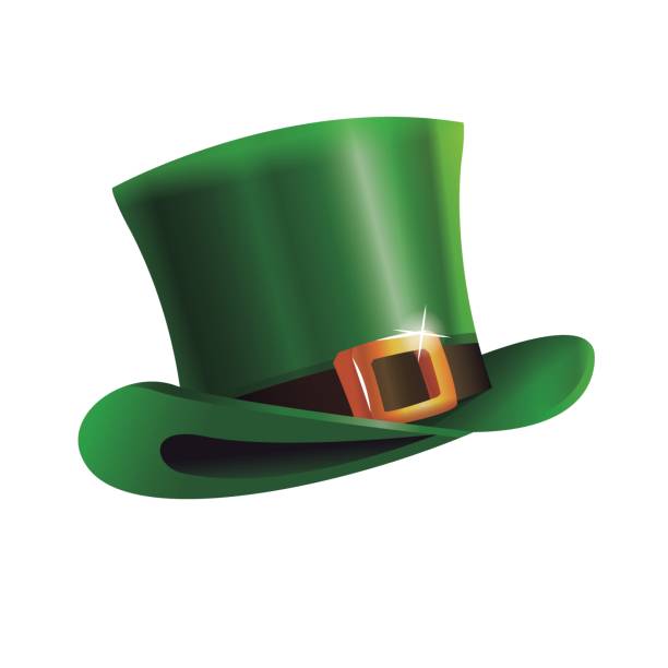 zielona ikona kapelusza st patrick day - leprechaun holiday stock illustrations