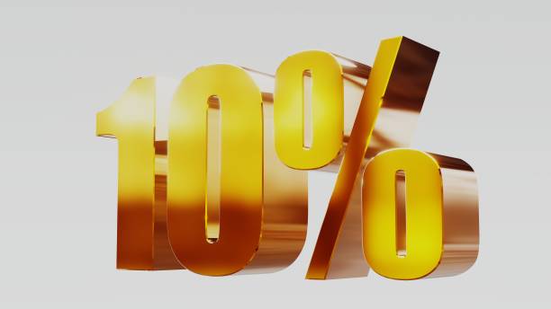 istock gold ten percent 10% 3d illustration 844175664