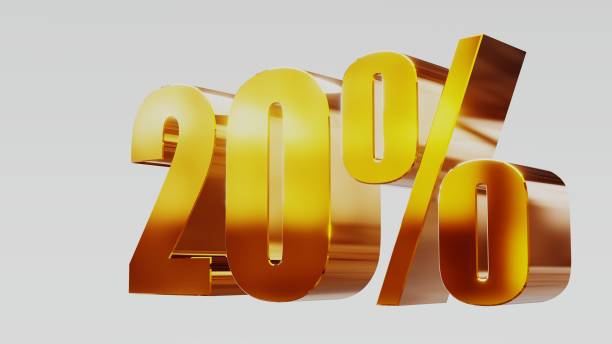 istock gold twenty percent 20% 3d illustration 844176208