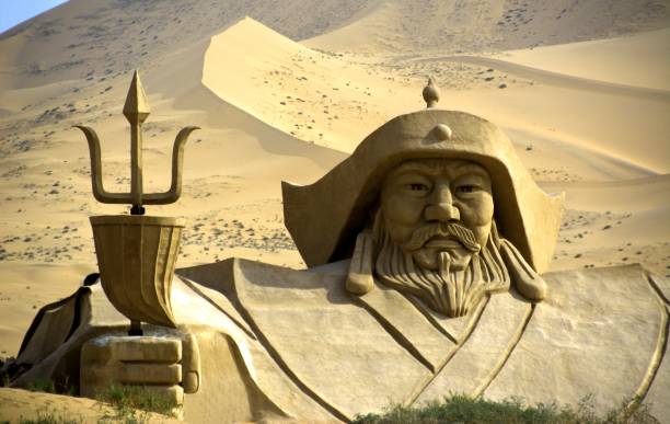 badain jaran wüste, inneren mongolei china - gobi desert stock-fotos und bilder