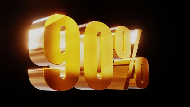 istock gold ninety percent 90% 3d illustration 844179312