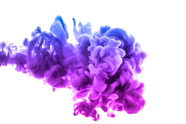 istock Acrylic colors and ink in water. Abstract frame background. Isolated on white 844179438