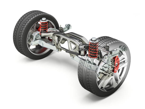 istock Multi link rear car suspension, brakes and wheels 844179612