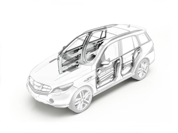 istock Suv technical drawing showing the internal mechanicals inside doors 844179728