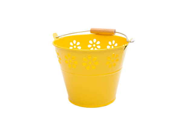 istock Yellow decorative bucket isolated 844179760