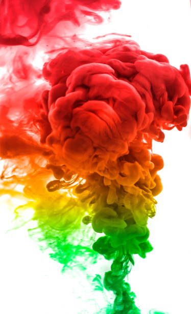 istock Acrylic colors and ink in water. Abstract frame background. Isolated on white 844179800