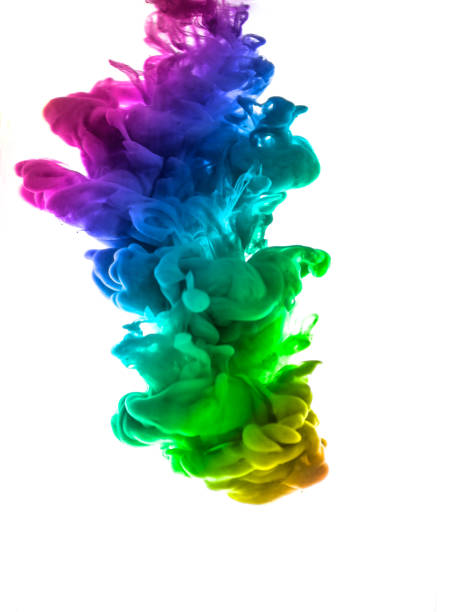 istock Acrylic colors and ink in water. Abstract frame background. Isolated on white 844179816