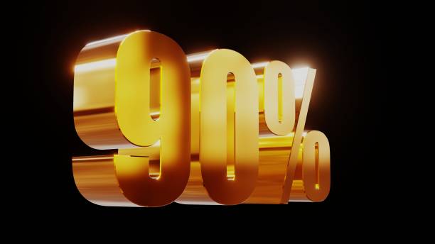 istock gold ninety percent 90% 3d illustration 844180140