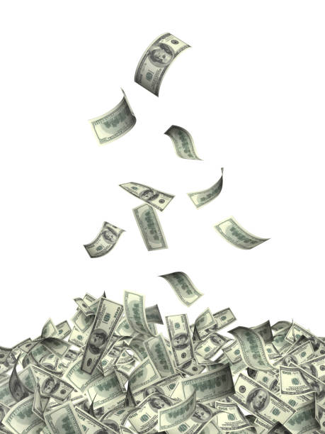 istock Flying banknotes of dollars 844186286