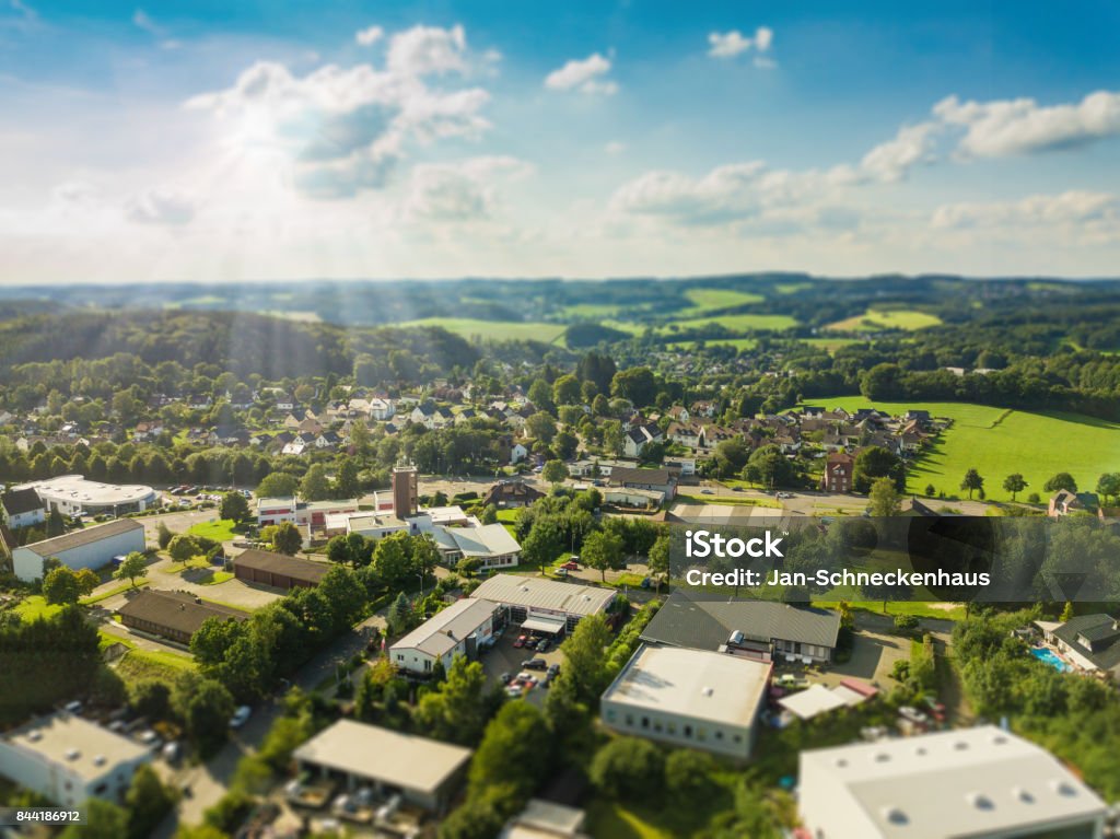 Aerial view of Gummersbach - Windhagen-Kotthausen Drone Stock Photo