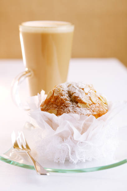 istock almond muffin and coffee latte 844190530
