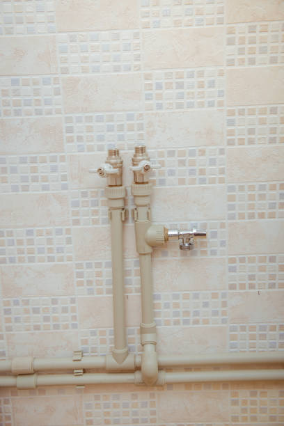 Plumbing, installation of plastic pipes in the kitchen