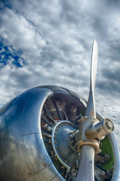 istock vintage aircraft engine and propeller 844198290