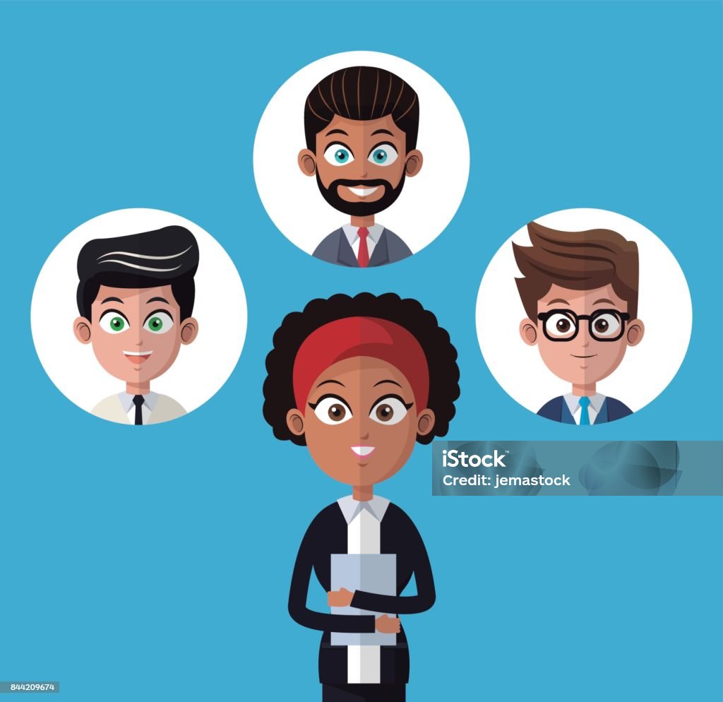 Ilustración de Carpeta De Oficina De Trabajo Dibujos Animados Mujer Afro Con Los Hombres Del Grupo y más Vectores Libres de Derechos de Adulto - iStock Ilustración de Carpeta De Oficina De Trabajo Dibujos Animados Mujer Afro Con Los Hombres Del Grupo y más Vectores Libres de Derechos de Adulto - iStock