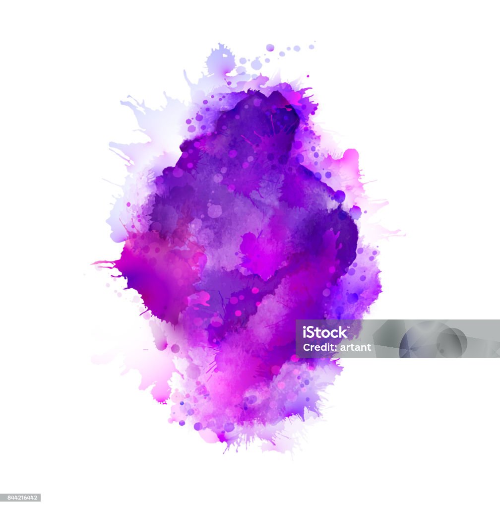 Purple, violet, lilac and blue watercolor stains. Bright color element for abstract artistic background. Purple, violet, lilac and blue watercolor stains. Bright element for abstract artistic background. Watercolor Painting stock vector