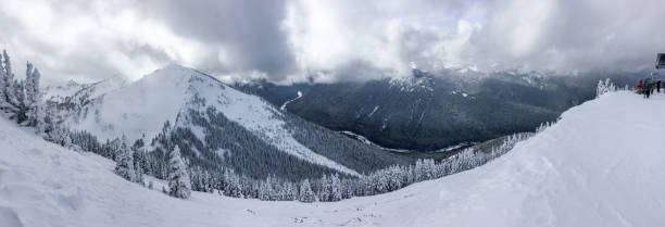crystal mountain panoramic view - ice crystal textured ice winter imagens e fotografias de stock