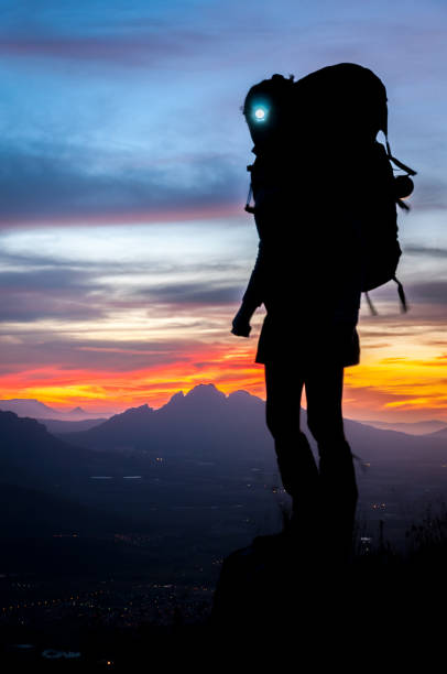 istock Female Silhouette Hiker 844230248