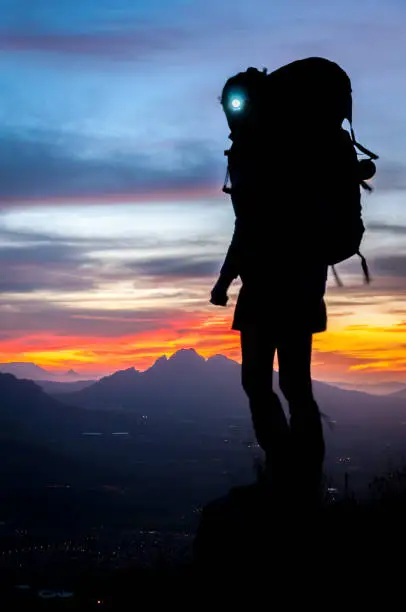 Photo of Female Silhouette Hiker