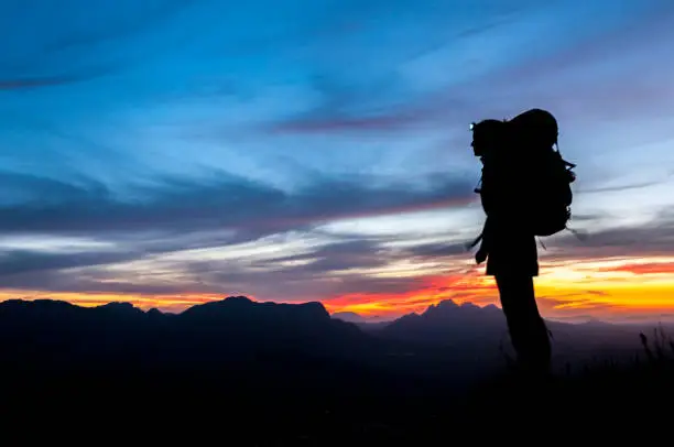Photo of Female Silhouette Hiker