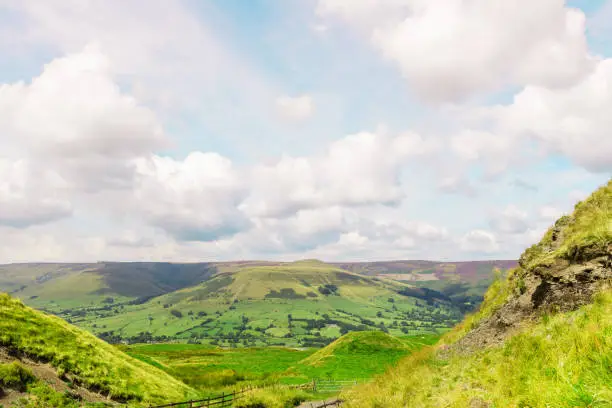 Mam Tor hill near Castleton and Edale in the Peak District National Park, England, UK