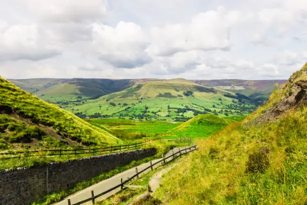 Mam Tor hill near Castleton and Edale in the Peak District National Park, England, UK