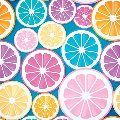 Seamless grapefruit orange citrus background.
