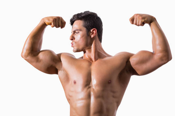 istock Portrait of a muscular young man flexing muscles 844238744