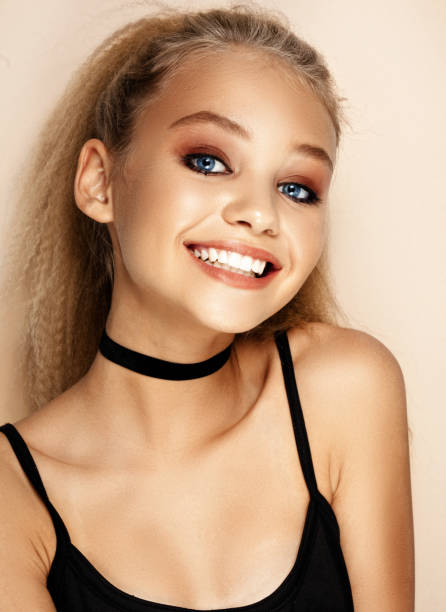 istock Beautiful woman face close up studio 844242120