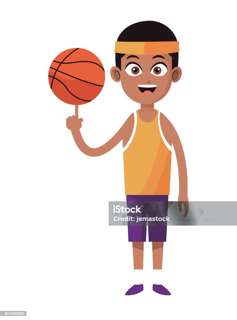 afroamerican man player basketball with uniform headband afroamerican man player basketball with uniform headband vector illustration eps 10 Headband stock vector