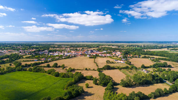 Aerial photography of Frossay village stock photo