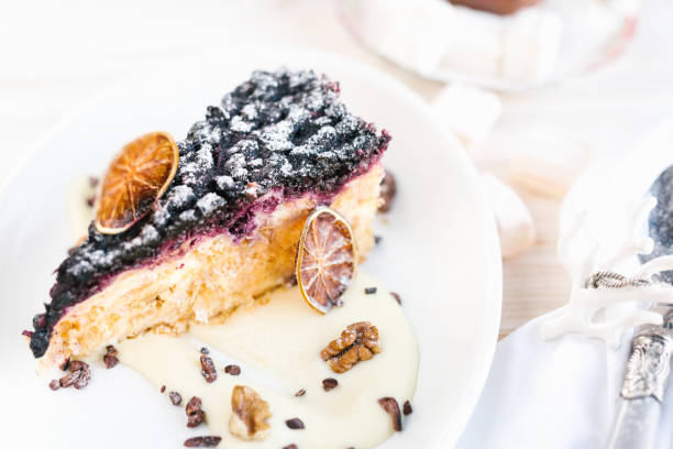 tart, pie,cake with blueberry bilberries